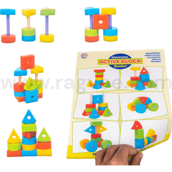 Ragvee Educational Active Block Senior | 3D Geometric Shape Solid Blocks for Making Various Patterns for Kids Learning - Image 5