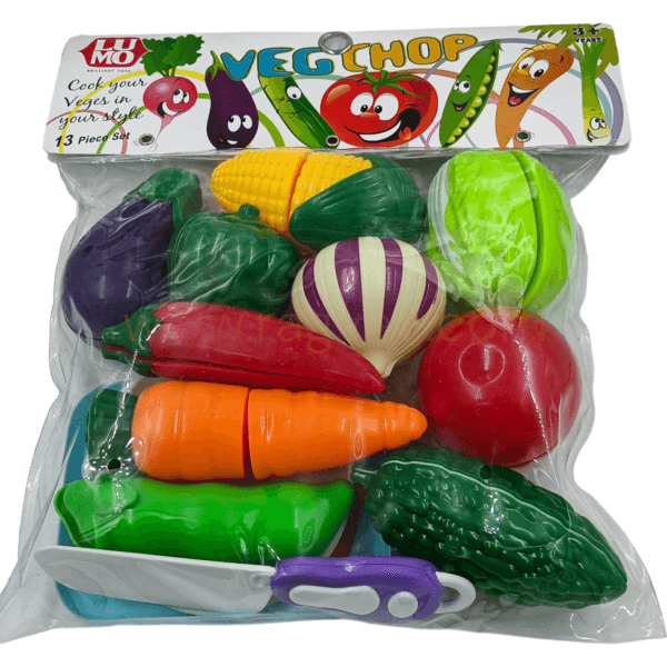 Ragveee Pretend Play Food Cutting Set | Cuttable Fruits and Vegetables Toy Kitchen Accessories with Knives and Cutting Board | Gift for Kids -3 Years and Above - Image 2