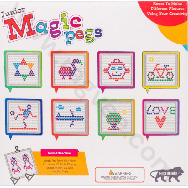 Ragvee Magic Pegs for Kids to Create Their Own World Out of Pegs Given and Create Different Designs (Small) - Image 2