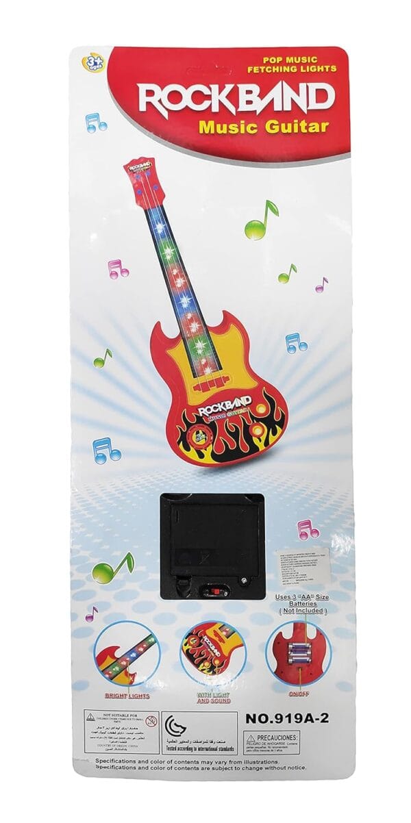 Ragvee 4 String Stylish Musical Toy 15" Rock Band Music Guitar for Children, Kids Handheld Best Toy Gift with Light for Girls & Boys, Color as per Stock - Image 7