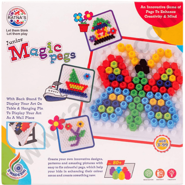 Ragvee Magic Pegs for Kids to Create Their Own World Out of Pegs Given and Create Different Designs (Small) - Image 6