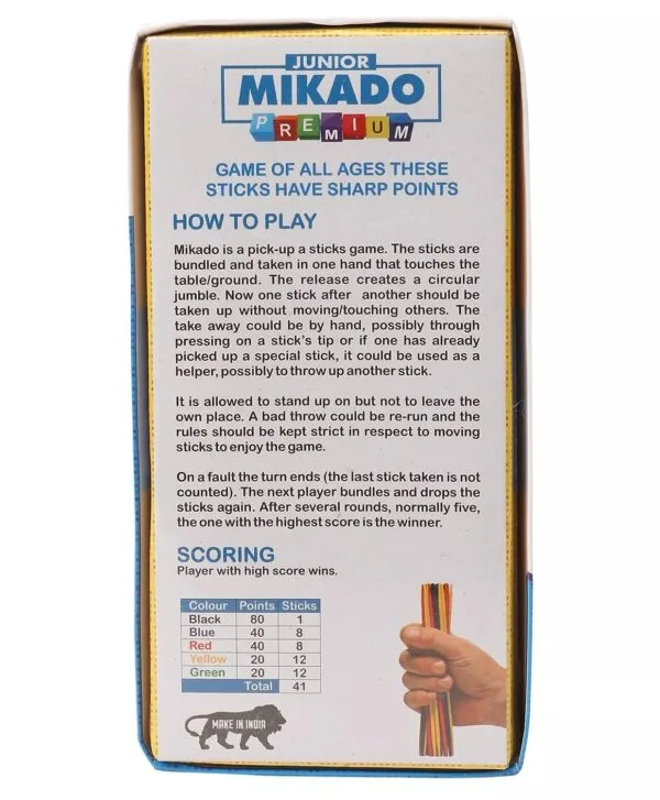 Ragvee Mikado Sticks Game Jumbo for Kids to Develop Concentration Plastic 41 Pick-Up Sticks, Return Gifts for Adults|Fun Family Indoor Board Mind Game/Puzzle for Adults&Kids 3+ Years - Image 8