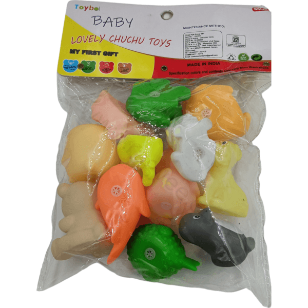 Ragvee Rubber Colourful Floating Baby Toys Bath Aquatic Animals Chu Chu Toys for Newborn Babies, Kids, Assorted - Image 4