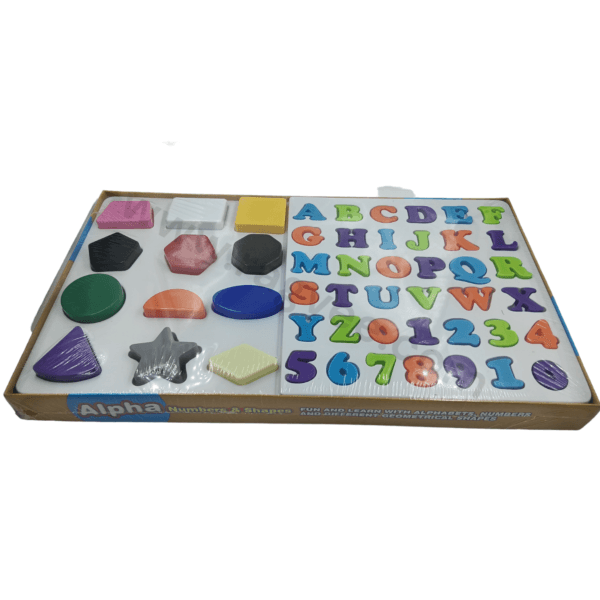 Ragvee Alphabet Puzzles Numbers Count Board Blocks Game, Colourful ABC Lower Letters/Numbers/Shapes for Kids Toddlers Preschool Early Learning Educational Toys