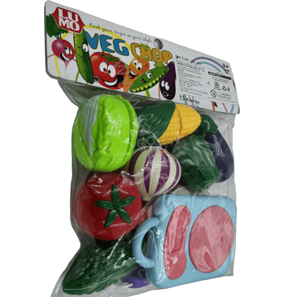Ragveee Pretend Play Food Cutting Set | Cuttable Fruits and Vegetables Toy Kitchen Accessories with Knives and Cutting Board | Gift for Kids -3 Years and Above - Image 3