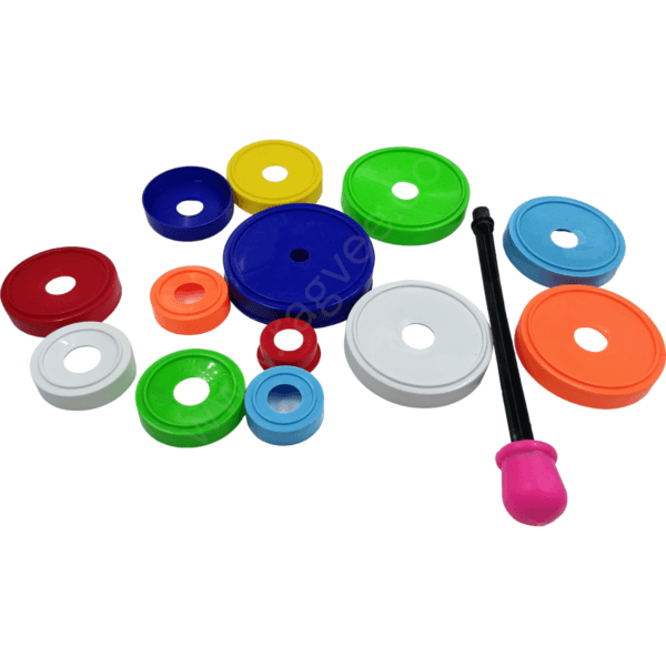 Ragvee Plastic Baby Kids Teddy Stacking Ring Jumbo Stack Up Educational Toy Assorted colour Rings Tower Construction Toys - Image 4