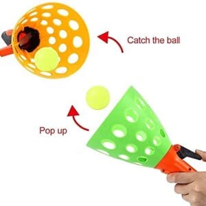 Outdoor Click and Catch Ping Pong Basket Ball Toy Set Rattle  (Multicolor)