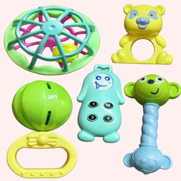Colorful 5 Piece Baby Musical Rattle Play set Rattle kids toy Rattle ki ds Rattle  (Multicolor)