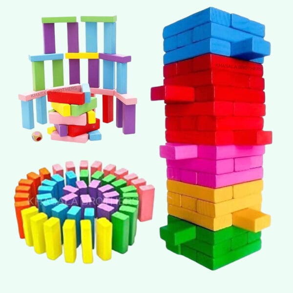 Dominos Blocks Set, for kids Game Educational Play  (Multicolor) - Image 3